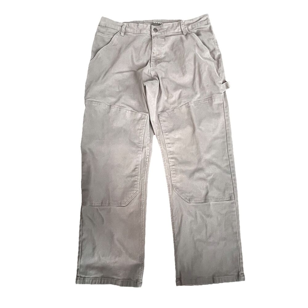 Men's Caterpillar Dark Gray Canvas Double Knee Carpenter Pants‎ Skate 38x30